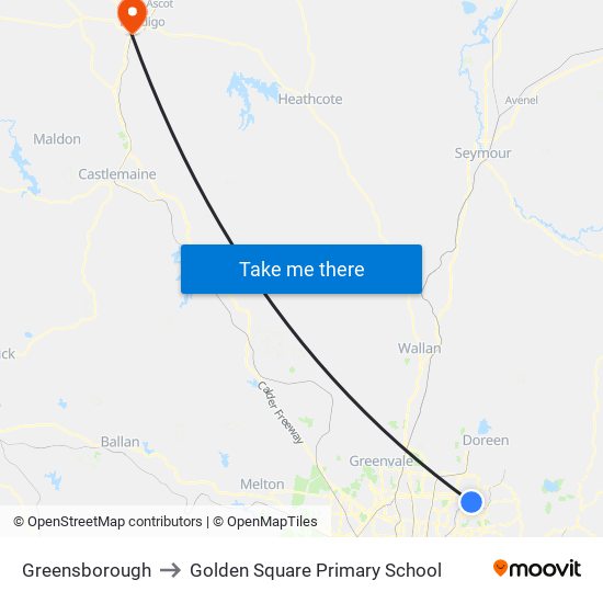 Greensborough to Golden Square Primary School map