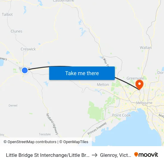 Little Bridge St Interchange/Little Bridge St to Glenroy, Victoria map