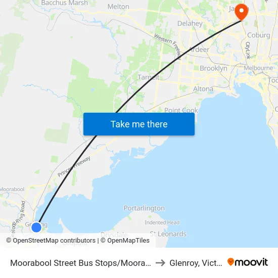 Moorabool Street Bus Stops/Moorabool St to Glenroy, Victoria map