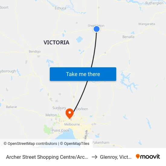 Archer Street Shopping Centre/Archer St to Glenroy, Victoria map