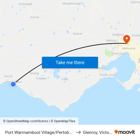 Port Warrnambool Village/Pertobe Rd to Glenroy, Victoria map