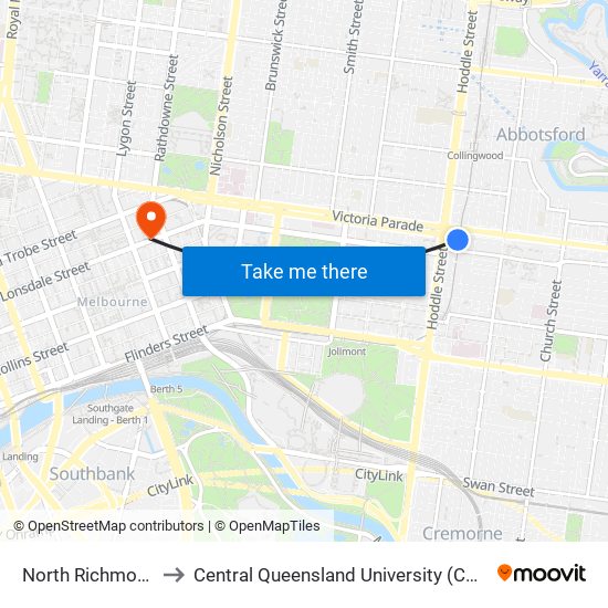 North Richmond to Central Queensland University (CQU) map