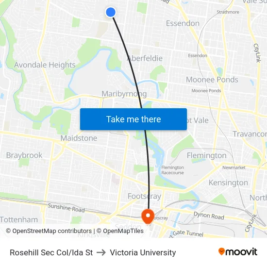 Rosehill Sec Col/Ida St to Victoria University map