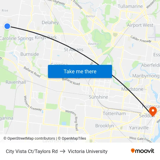 City Vista Ct/Taylors Rd to Victoria University map