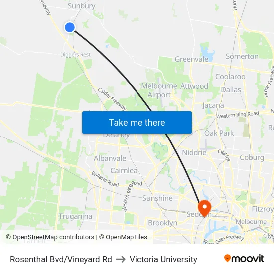 Rosenthal Bvd/Vineyard Rd to Victoria University map