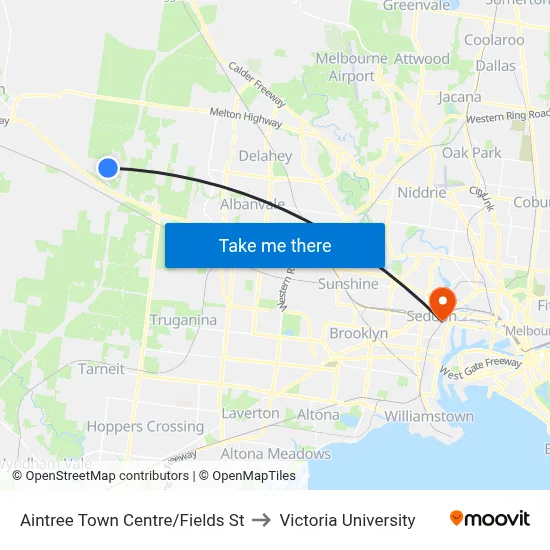 Aintree Town Centre/Fields St to Victoria University map