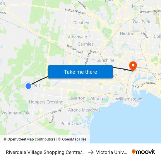 Riverdale Village Shopping Centre/Davis Rd to Victoria University map