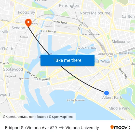 Bridport St/Victoria Ave #29 to Victoria University map