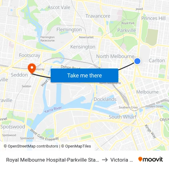 Royal Melbourne Hospital-Parkville Station/Royal Pde (Parkv... #10 to Victoria University map