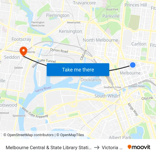 Melbourne Central & State Library Stations/La Trobe St (Melb... #6 to Victoria University map