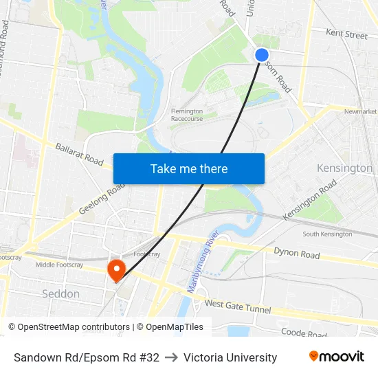 Sandown Rd/Epsom Rd #32 to Victoria University map
