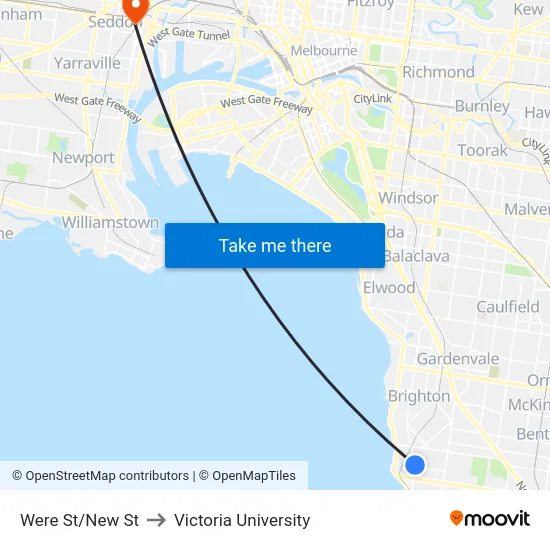 Were St/New St to Victoria University map