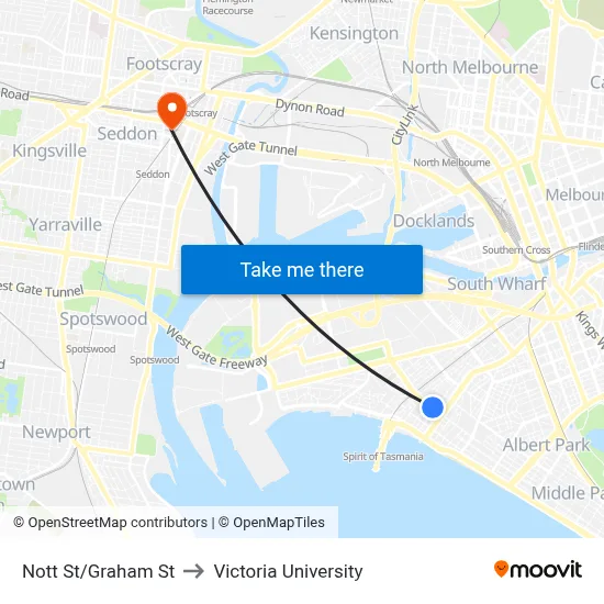 Nott St/Graham St to Victoria University map