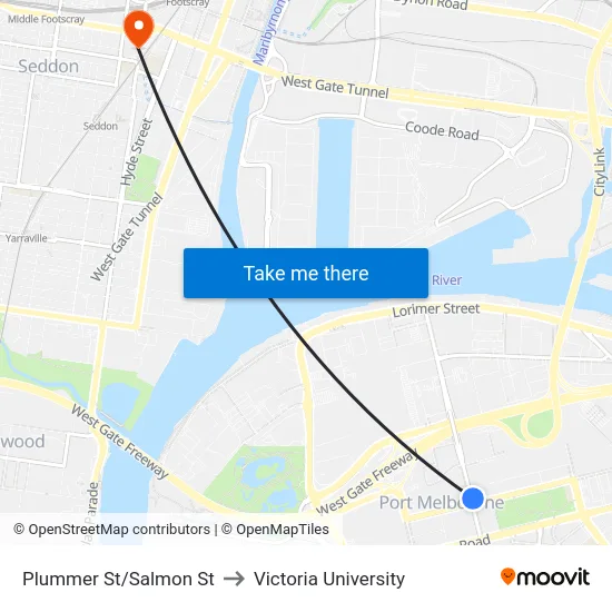 Plummer St/Salmon St to Victoria University map