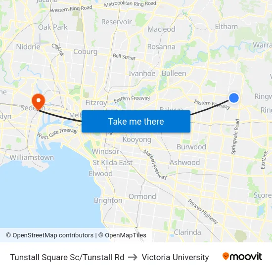 Tunstall Square Sc/Tunstall Rd to Victoria University map