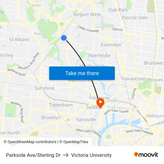 Parkside Ave/Sterling Dr to Victoria University map