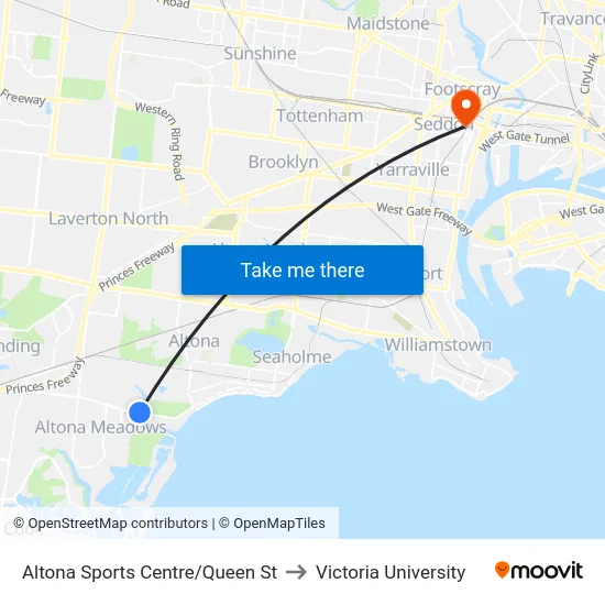 Altona Sports Centre/Queen St to Victoria University map