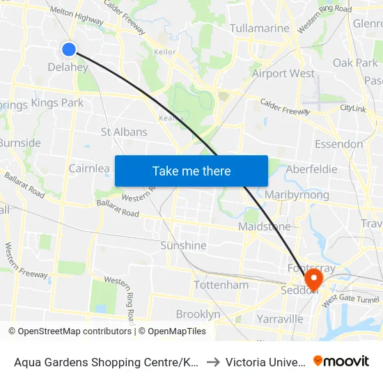 Aqua Gardens Shopping Centre/Kings Rd to Victoria University map