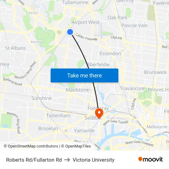 Roberts Rd/Fullarton Rd to Victoria University map