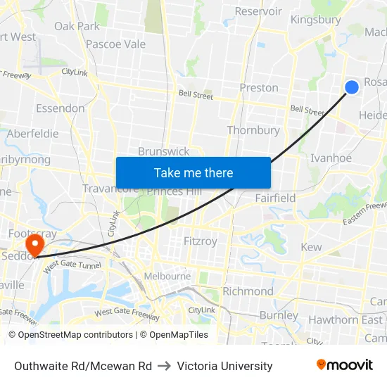 Outhwaite Rd/Mcewan Rd to Victoria University map