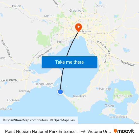 Point Nepean National Park Entrance/Point Nepean Rd to Victoria University map