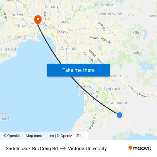 Saddleback Rd/Craig Rd to Victoria University map