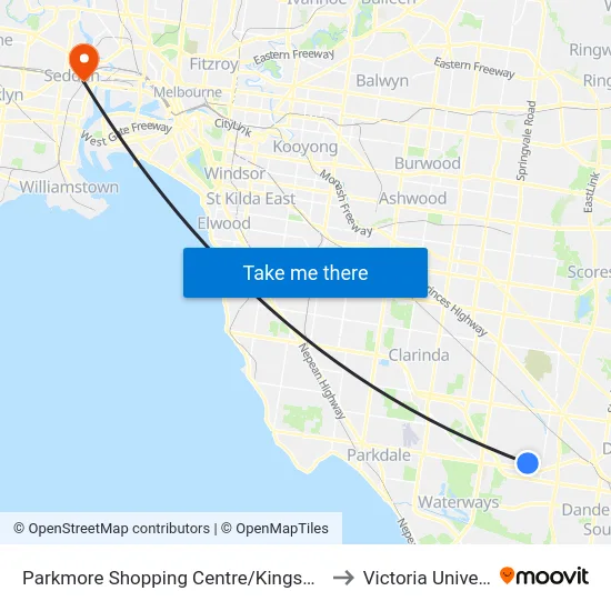 Parkmore Shopping Centre/Kingsclere Ave to Victoria University map