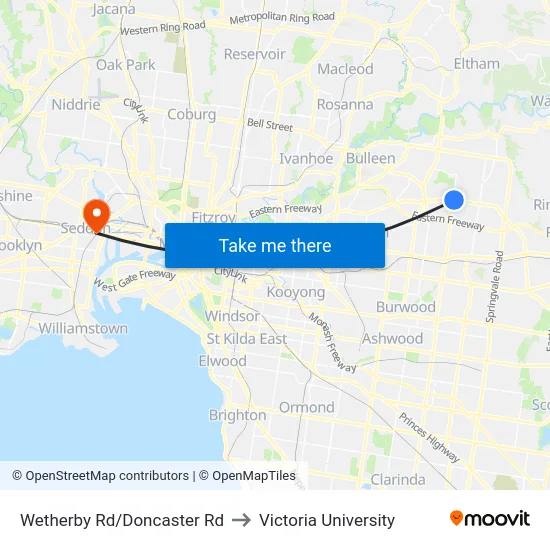 Wetherby Rd/Doncaster Rd to Victoria University map