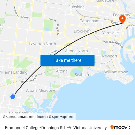 Emmanuel College/Dunnings Rd to Victoria University map