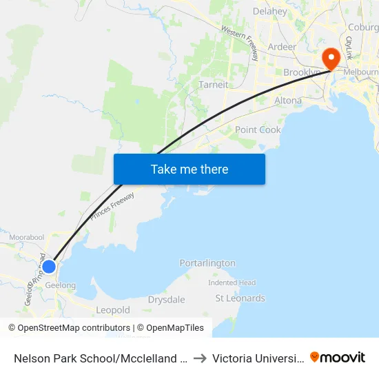 Nelson Park School/Mcclelland St to Victoria University map