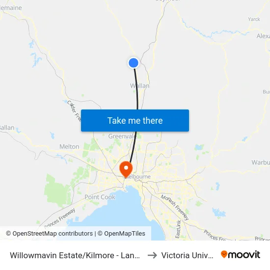 Willowmavin Estate/Kilmore - Lancefield Rd to Victoria University map