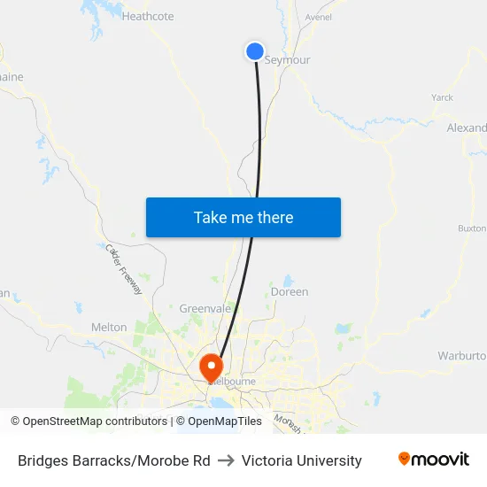 Bridges Barracks/Morobe Rd to Victoria University map
