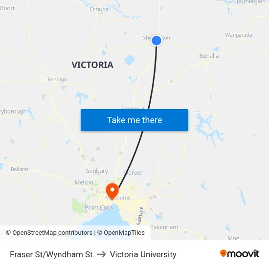 Fraser St/Wyndham St to Victoria University map