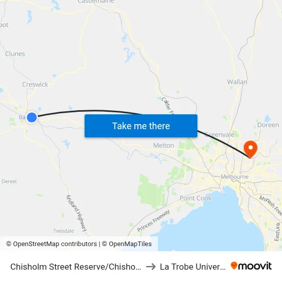 Chisholm Street Reserve/Chisholm St to La Trobe University map