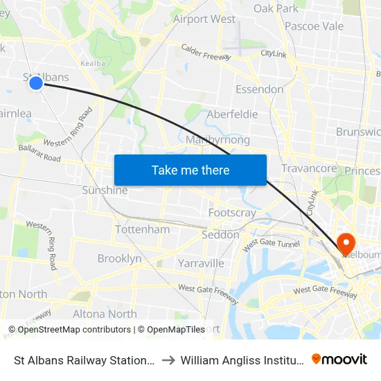 St Albans Railway Station (St Albans) to William Angliss Institute Of TAFE map