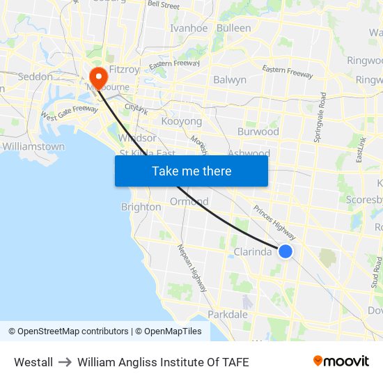 Westall to William Angliss Institute Of TAFE map