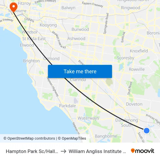 Hampton Park Sc/Hallam Rd to William Angliss Institute Of TAFE map