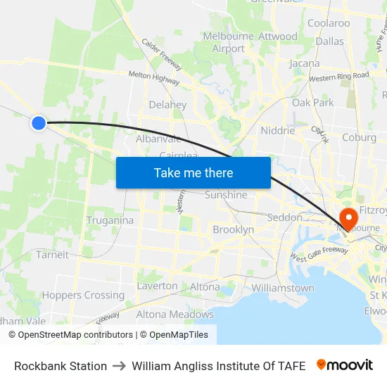 Rockbank Station to William Angliss Institute Of TAFE map