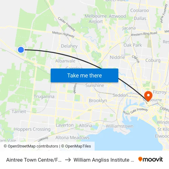 Aintree Town Centre/Fields St to William Angliss Institute Of TAFE map