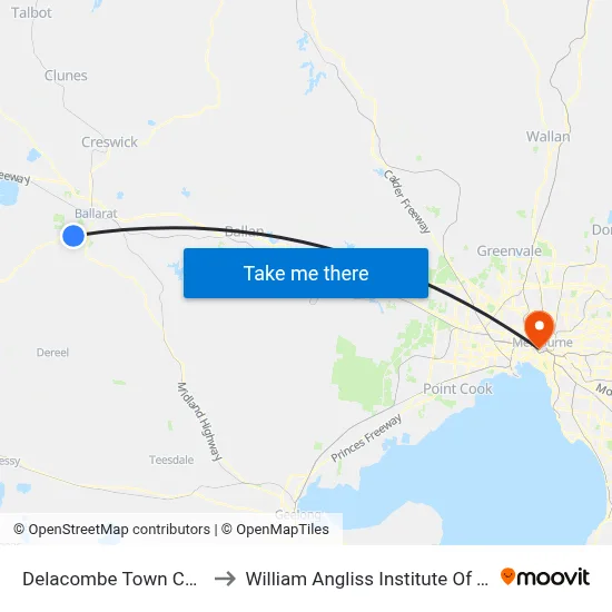 Delacombe Town Centre to William Angliss Institute Of TAFE map