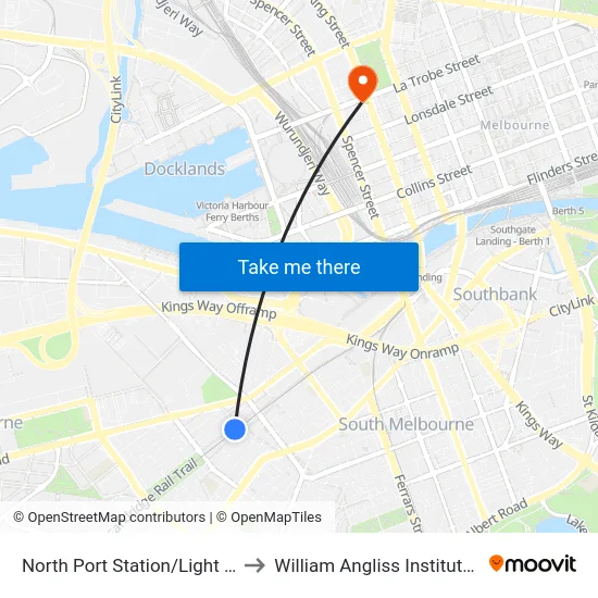 North Port Station/Light Rail #127 to William Angliss Institute Of TAFE map