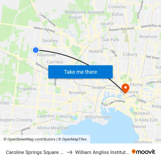 Caroline Springs Square Sc/Main St to William Angliss Institute Of TAFE map
