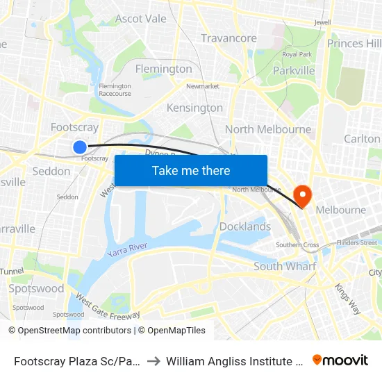 Footscray Plaza Sc/Paisley St to William Angliss Institute Of TAFE map