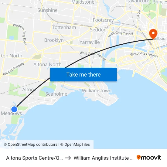 Altona Sports Centre/Queen St to William Angliss Institute Of TAFE map