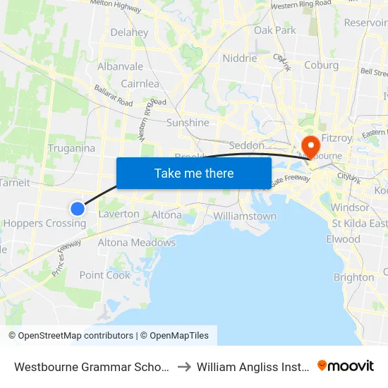 Westbourne Grammar School/Marquands Rd to William Angliss Institute Of TAFE map