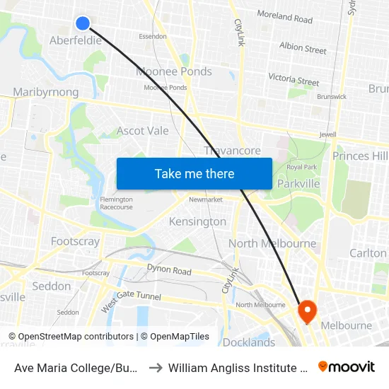 Ave Maria College/Buckley St to William Angliss Institute Of TAFE map