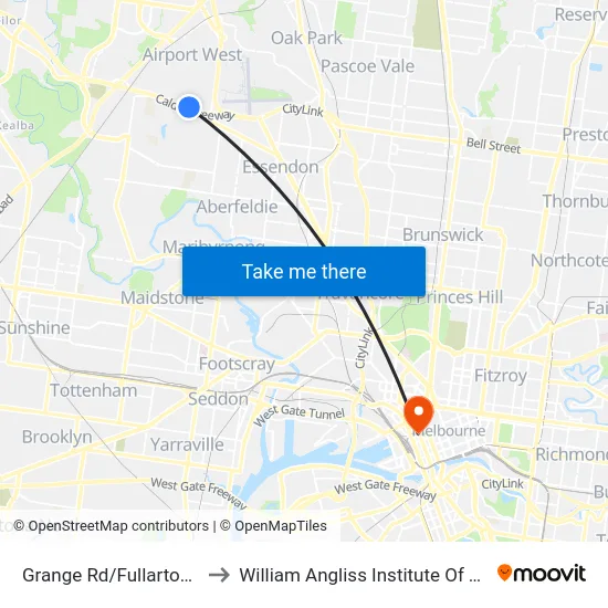 Grange Rd/Fullarton Rd to William Angliss Institute Of TAFE map