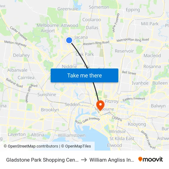 Gladstone Park Shopping Centre/Gladstone Park Dr to William Angliss Institute Of TAFE map