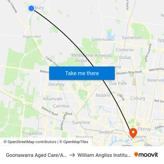 Goonawarra Aged Care/Anderson Rd to William Angliss Institute Of TAFE map
