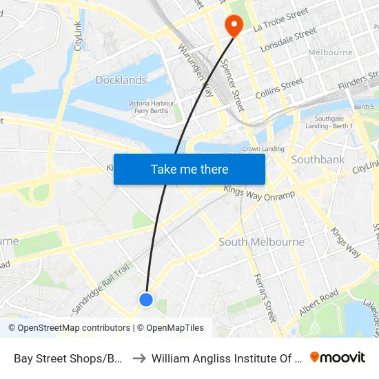 Bay Street Shops/Bay St to William Angliss Institute Of TAFE map